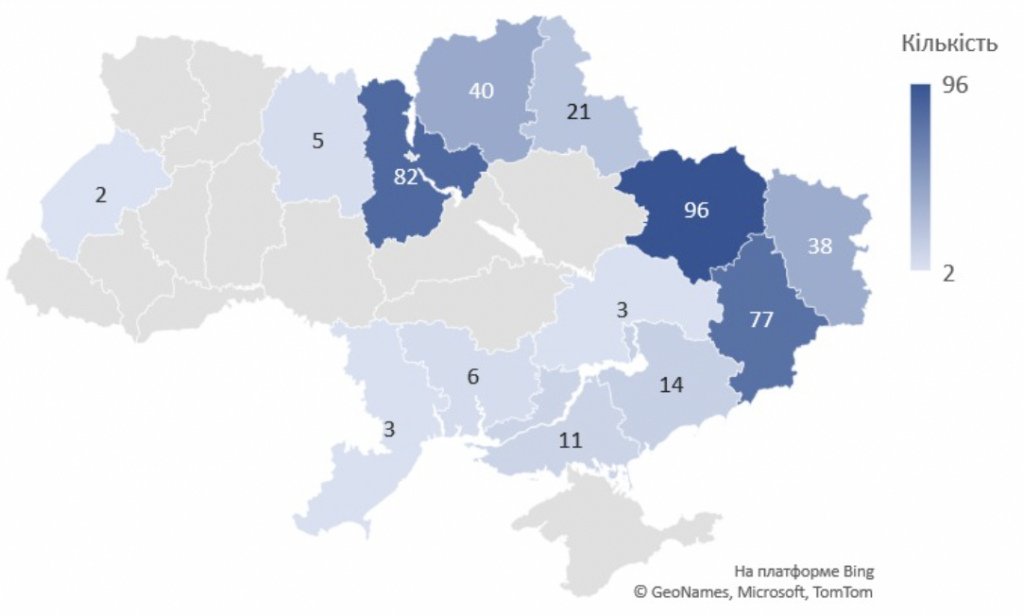 Карта разрушений в украине